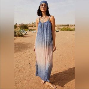Never Fully Dressed Blue and Pink Ombre Maxi Dress L/XL 16